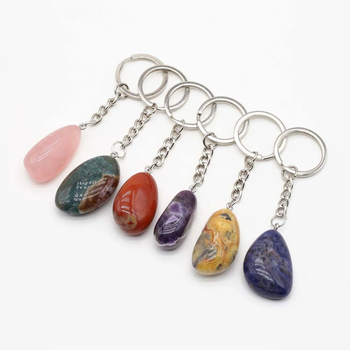 Reiki Crystal Keychain Set