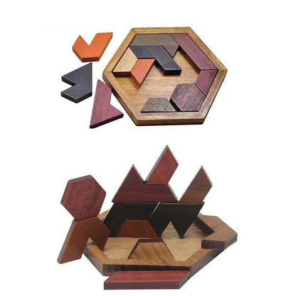 Hexagon Wooden Tangram Puzzle