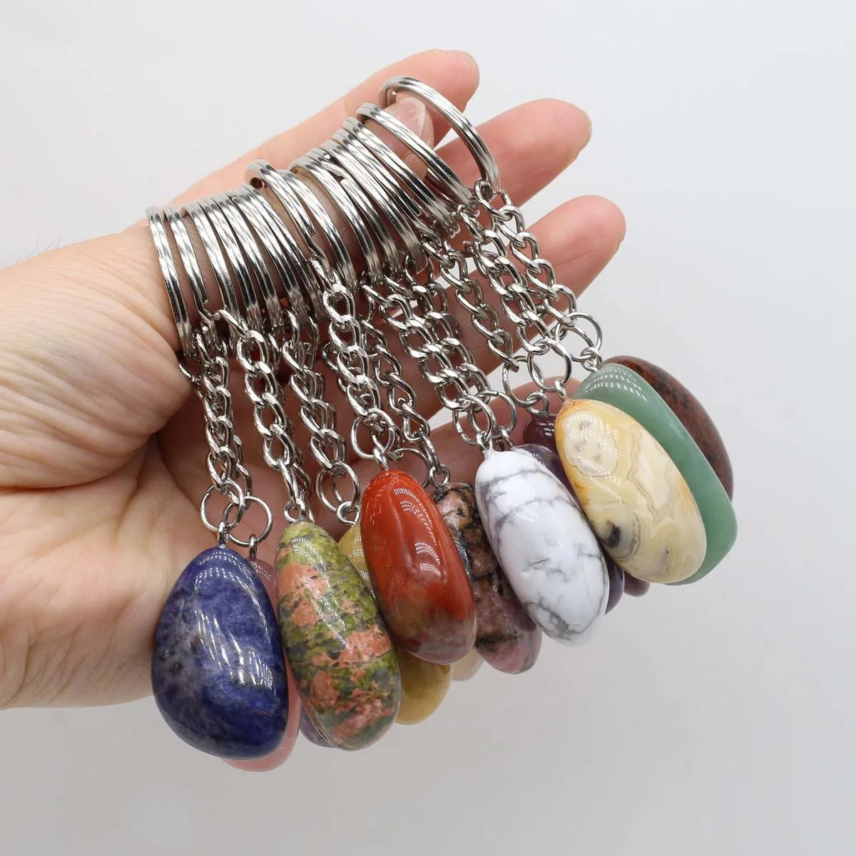 Reiki Crystal Keychain Set