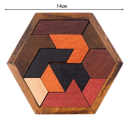 Hexagon Wooden Tangram Puzzle