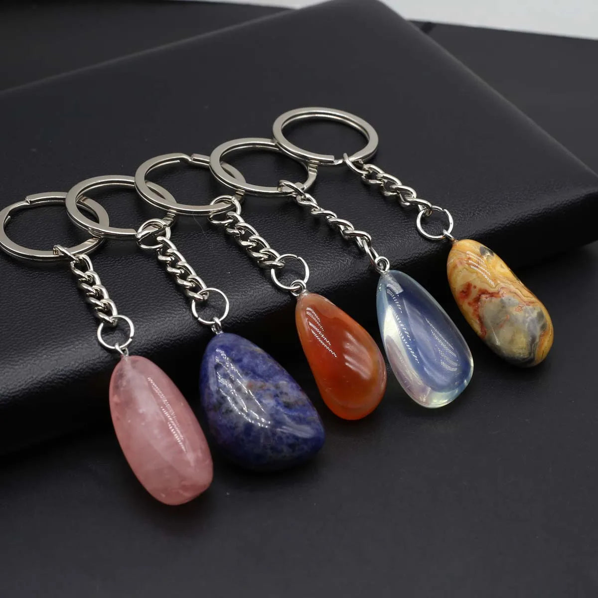 Reiki Crystal Keychain Set