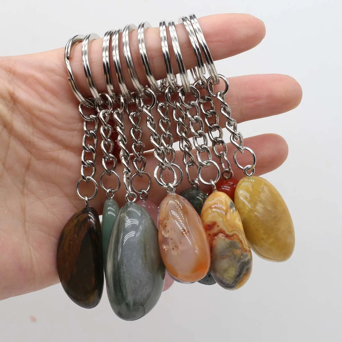 Reiki Crystal Keychain Set