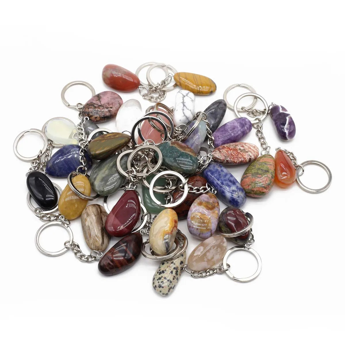 Reiki Crystal Keychain Set