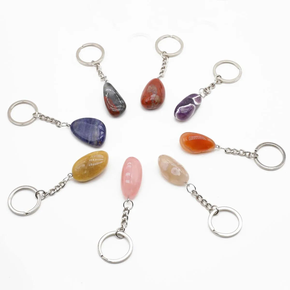 Reiki Crystal Keychain Set