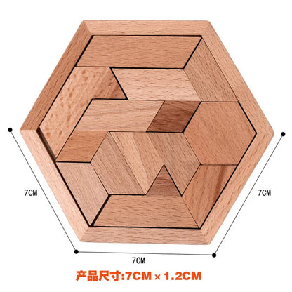 Hexagon Wooden Tangram Puzzle