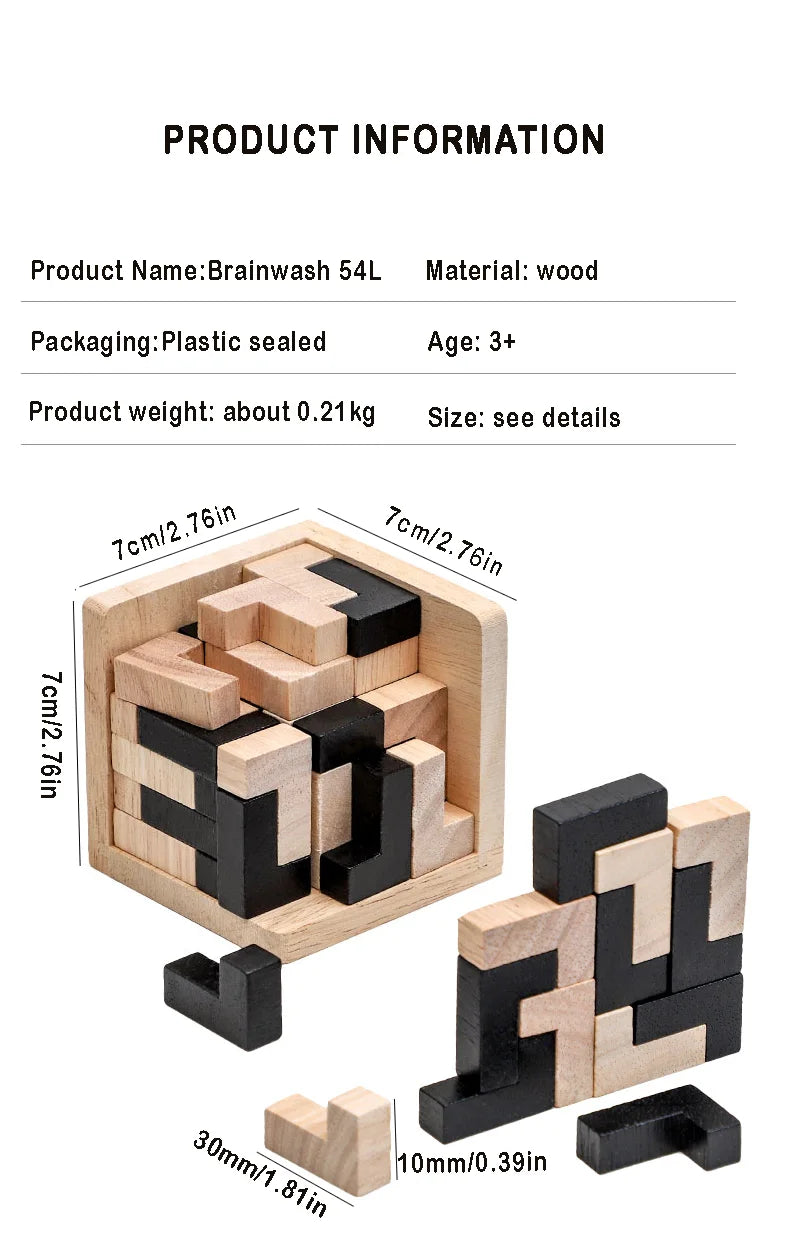 3D Wooden Interlocking Puzzle