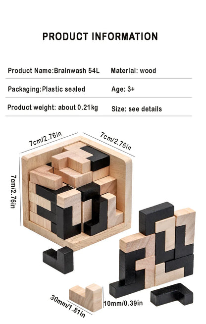3D Wooden Interlocking Puzzle